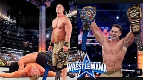 John Cena Double Champion At Wrestlemania Cena Vs Roman Vs Brock