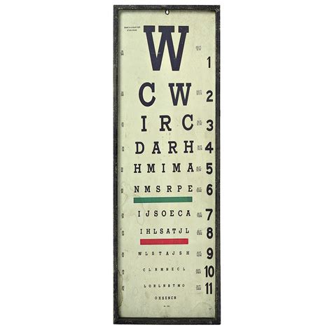 Vintage Eye Chart Snellen Eye Chart Sized At 24w X Etsy Eye Chart Eye