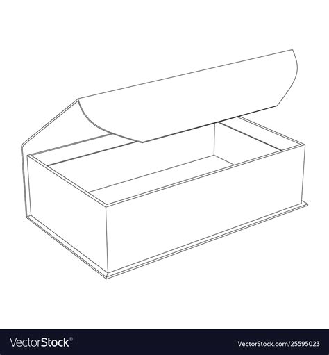 White Paper Box Template Outline Icon Royalty Free Vector
