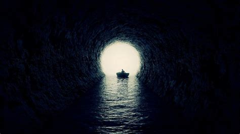 Boat Inside The Cave Hd Wallpaper