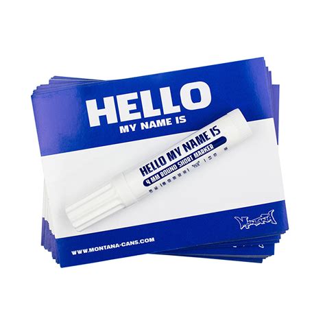 Hello My Name Is Stickers Blue Highlights