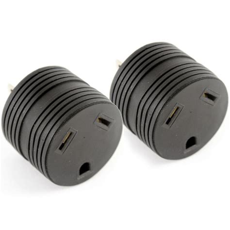 2 Rv Electrical Adapter 15 Amp Male To 30 A Female Plug Round Grip