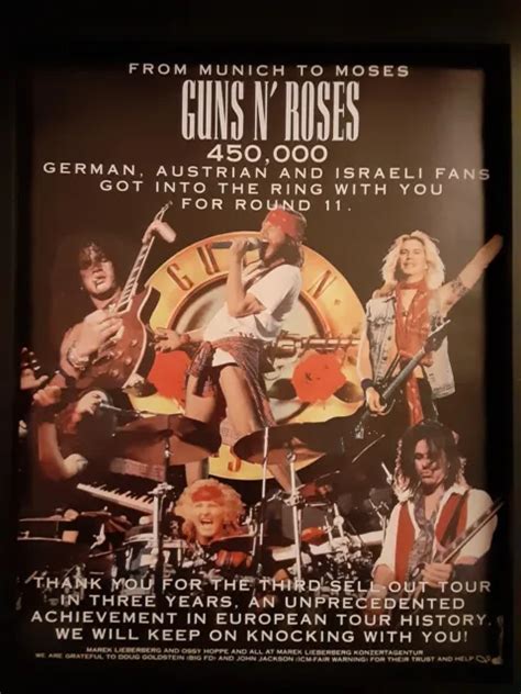 Guns N Roses Use Your Illusion Tour Rare Original Promo Poster Ad