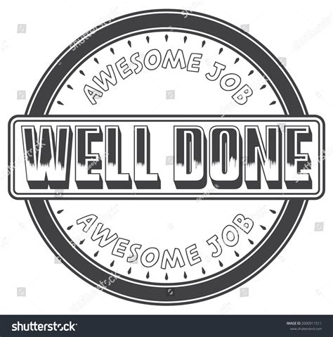 Well Done Awesome Job Vector Stamp Stock Vector Royalty Free