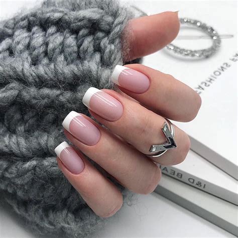 Classic French Manicure French Tip Acrylic Nails French Manicure