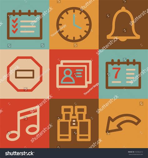 Organizer Web Icons Vintage Series Stock Vector Royalty Free