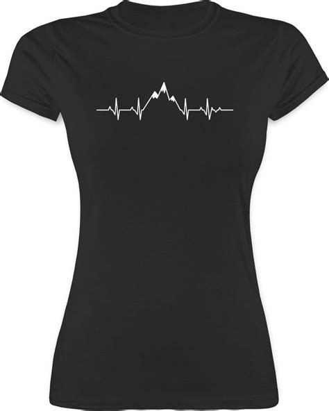Shirtracer T Shirt Herzschlag Berge Symbole Damen Premium T Shirt Online Kaufen Otto