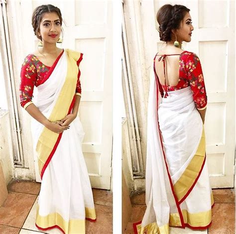 pin by amrutha yogarajah on saree blouses and draping saree look kerala saree blouse kerala