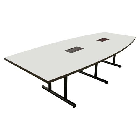 Steelcase 10 Foot Used Boat Shaped Laminate Conference Table White