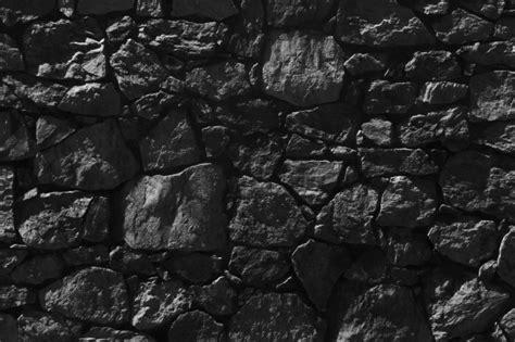 Dark Gray Big Stone Wall Texture Free Photo