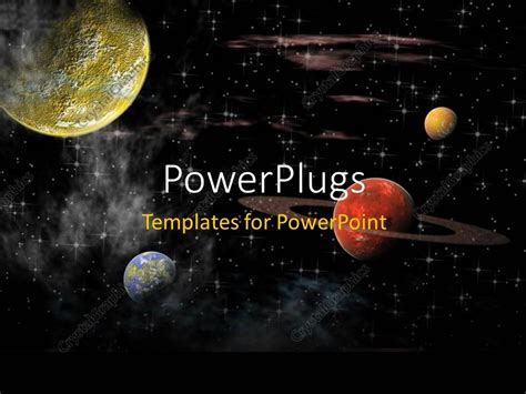 Powerpoint Template View Of The Universe With Several Planets 30709