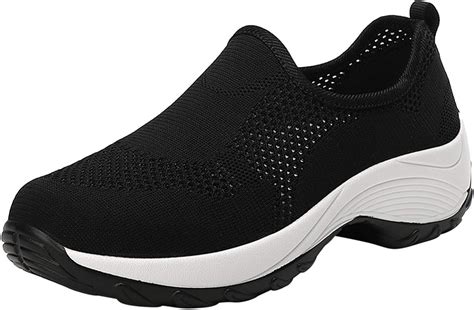 Ladies Walking Shoes Slip On Mesh Breathable Lightwieght Outdoor Anti Slip Running Fashion