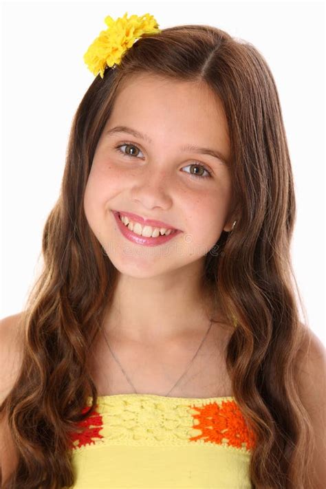 Portrait Of An Adorable Preteen Girl Close Up Stock Image Image Of