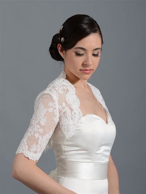 Free delivery and returns on ebay plus items for plus members. Elbow sleeve bridal alencon lace bolero jacket - Lace_078