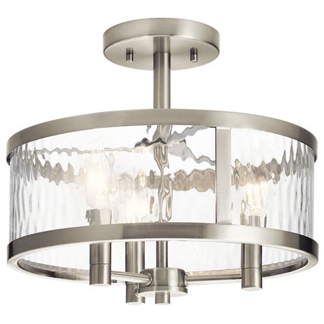 Another benefit of flush mount. Kichler Lighting Marita 13-in W Brushed Nickel Clear Glass ...