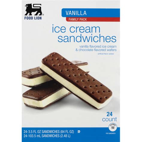 Food Lion Ice Cream Sandwiches Vanilla Family Pack Box Fl Oz Instacart