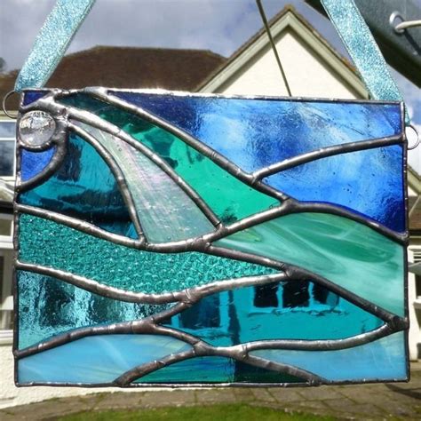 Stained Glass Ocean Wave Light Catcher Mto Stained Glass Glass Art