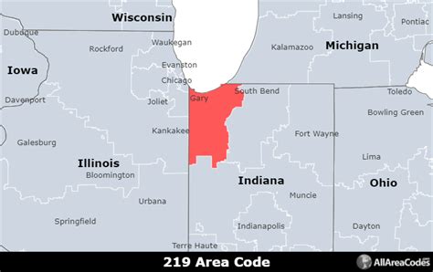 Area Code 219 Location Map Images And Photos Finder