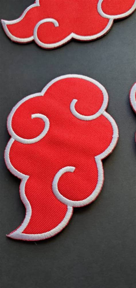 Anime Red Blood Cloud Akatsuki Embroidered Iron On Patches Etsy