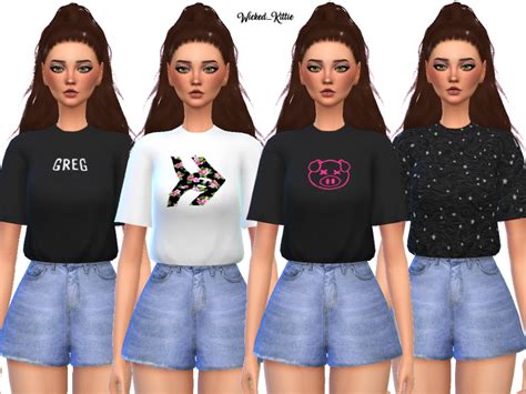 The Sims Resource Edgy Tee Shirt Pack Mesh Needed