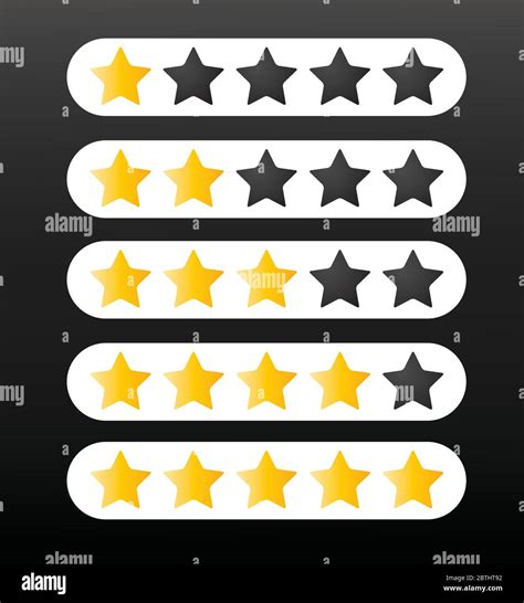 Five Star Rating Icon Vector Illustration Isolated On Black Gradient