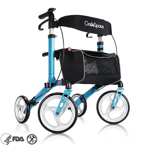 Oasisspace Rollator Walker With Seat And 10 Inch Wheels Compact Design