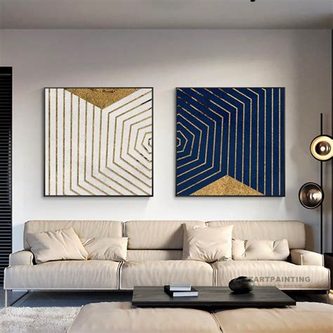 Framed Wall Art Set Of Prints Geometric Abstract Gold Black Etsy In