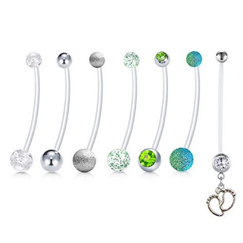 Mayhoop 14G Pregnancy Belly Button Rings Flexible Bioplast Sport