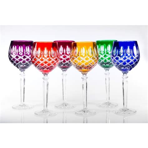 Bastille 24 Lead Crystal Multicoloured Tall Wine Glasses Set Of 6 Wine Glasses Product