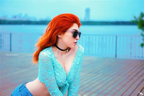Wallpaper Maria Inasaridze Model Redhead Long Hair Women With