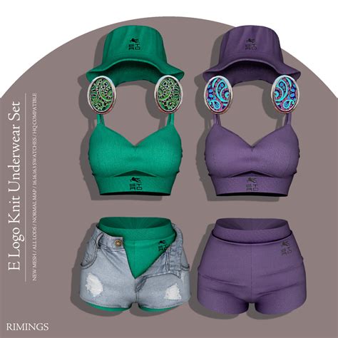 Rimings E Logo Knit Underwear Set Full Body Rimings
