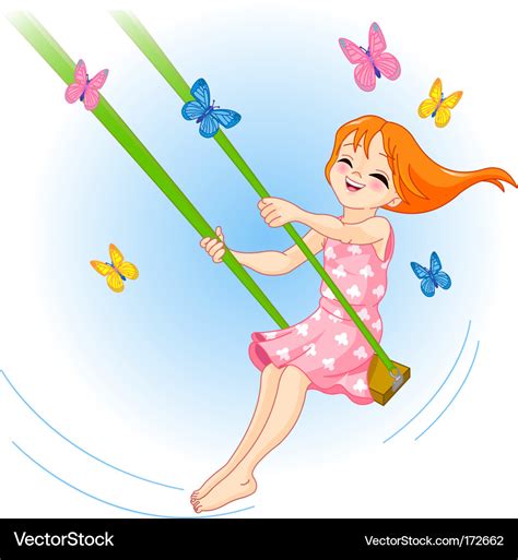 girl on a swing royalty free vector image vectorstock