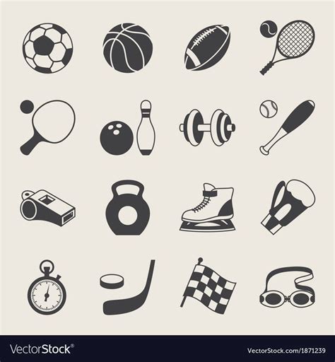Set Of Sport Icons Royalty Free Vector Image Vectorstock Affiliate