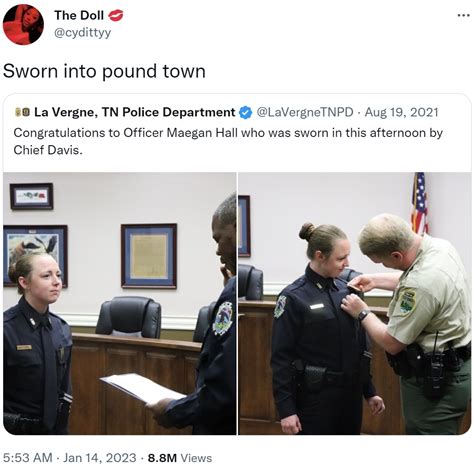 Sworn Into Pound Town Female Cop Maegan Hall Tennessee Police Sex Scandal Know Your Meme