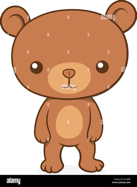 Brown Cute Cartoon Teddy Bear Vector Illustration Stock Vector Image