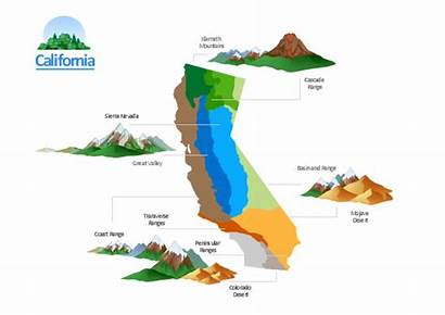 California Relief Geography Example Mountains Geographic Landforms