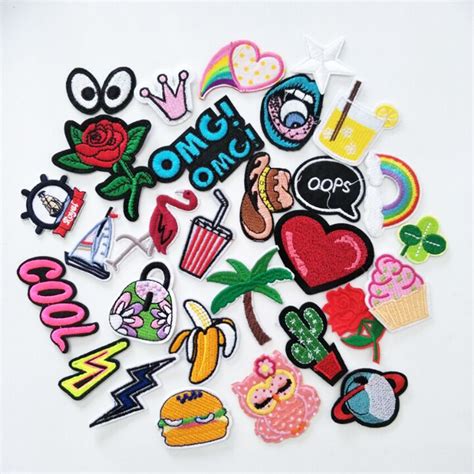 16pcs Random Mixed Letter Bird Letter Sew On Iron On Embroidered