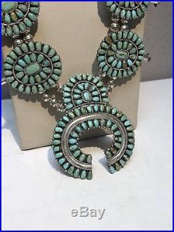 Lmb Larry Moses Begay Navajo Sterling Silver Turquoise Squash Blossom