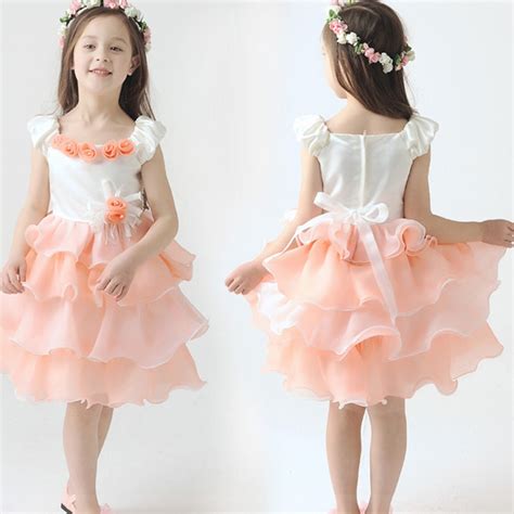 New Princess Dress Ruffle Children Flower Girl Dresses Lace Wedding