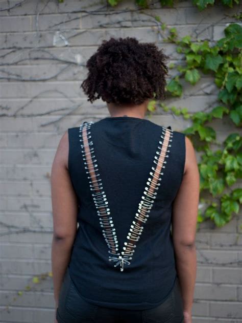 Items Similar To V Shirt Embellished With Safety Pins On Etsy Safety