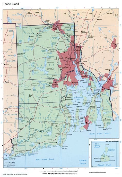Printable Map Of Rhode Island Printable Map Of The United States