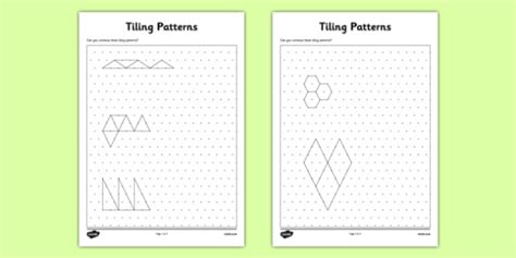 Isometric Sheet Drawing Tiling Patterns Activity For Kids