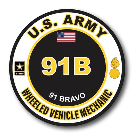 Us Army 91b Wheeled Vehicle Mechanic Mos Decal
