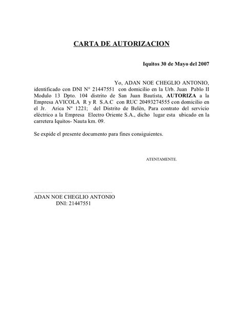 Modelo Carta De Autorizacion Modelo Carta De Autorización 7383 Hot
