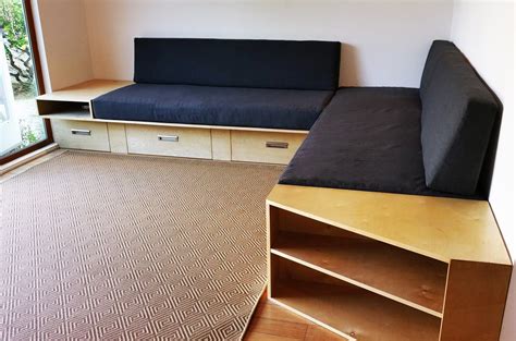 Built In Sofa Unit With Storage And Charging Stations Built In Sofa