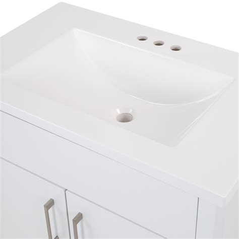 Diamond Now Shelby 30 In White Single Sink Bathroom Vanity With White