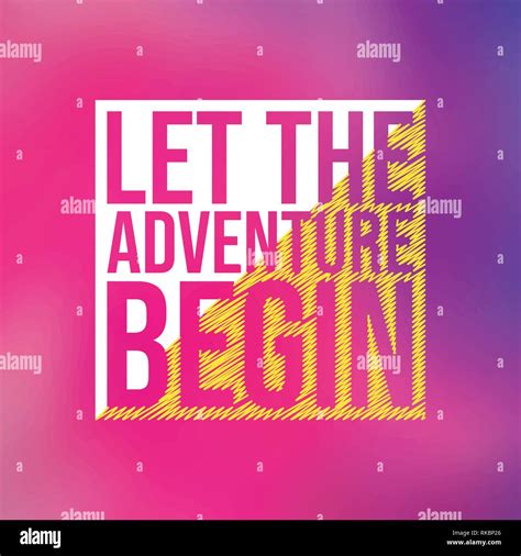 Let The Adventure Begin Life Quote With Modern Background Vector