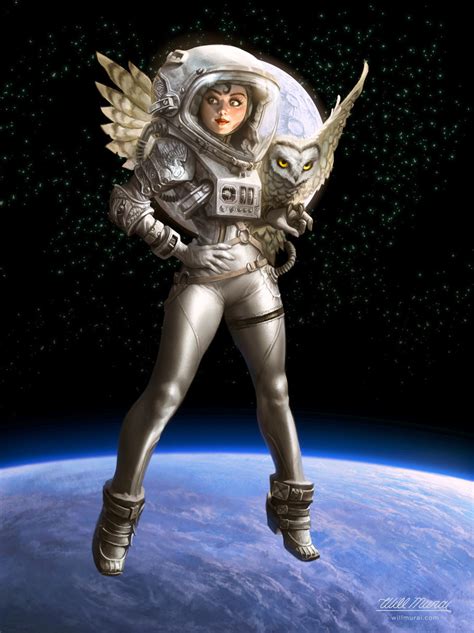 Moon Astronaut Pin Up By Will Murai Pin Up And Cartoon Girls Art