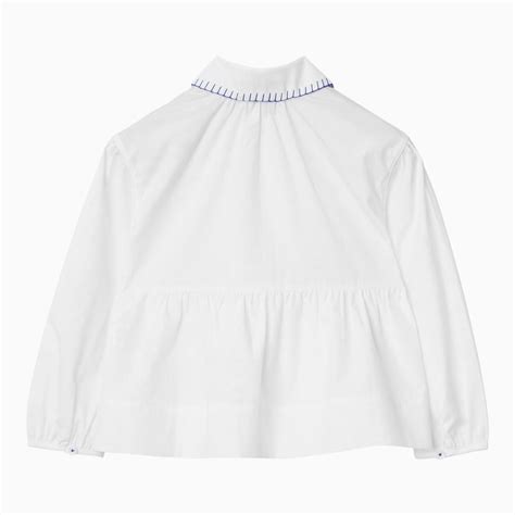 Burberry White Blouse With Collar Thedoublef
