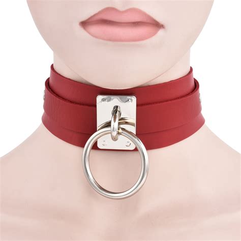 New Fashion Sexy Punk Gothic Wide Pu Leather O Ring Collar Choker Necklace Women In Choker